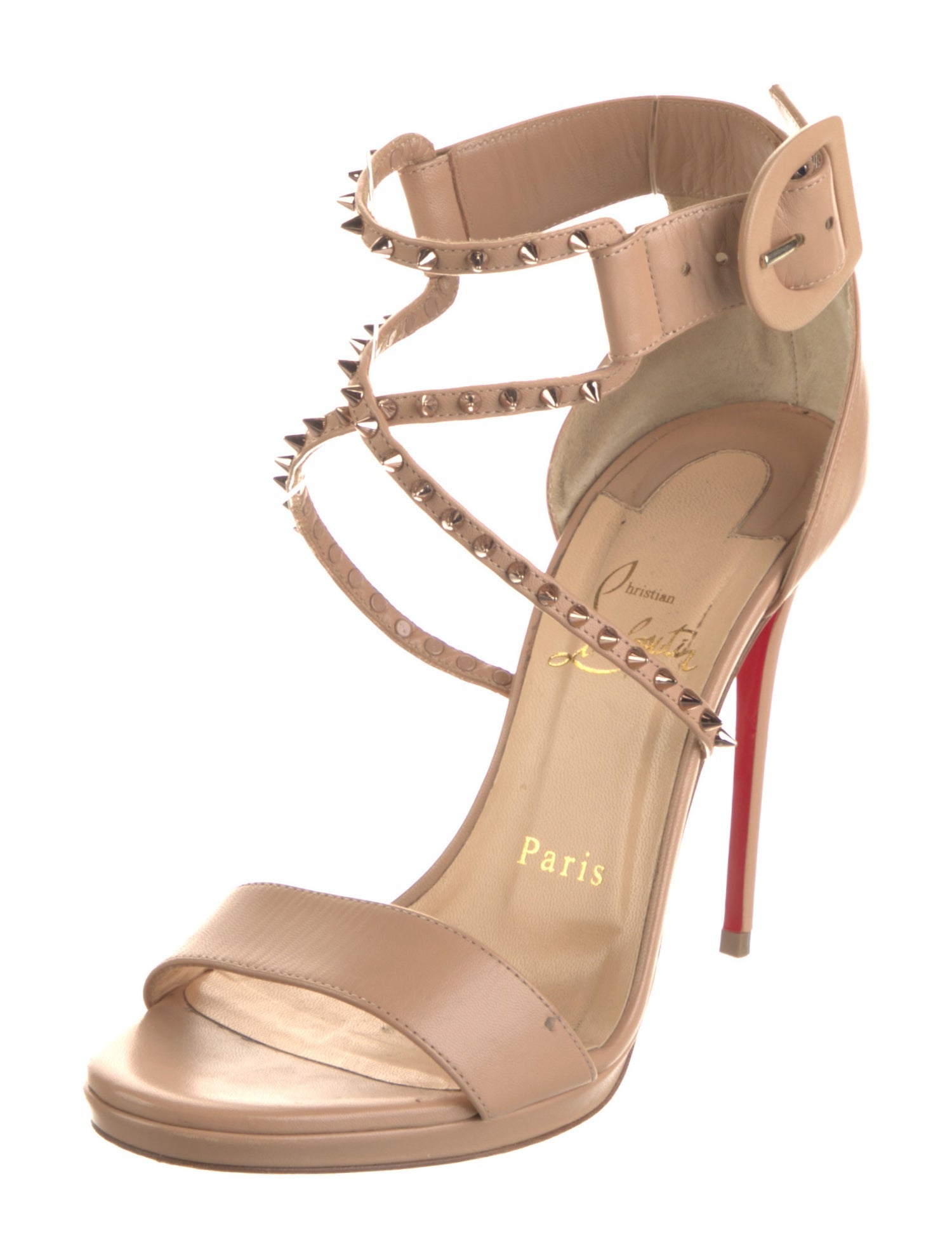 Christian Louboutin Leather Studded Accents Sandals