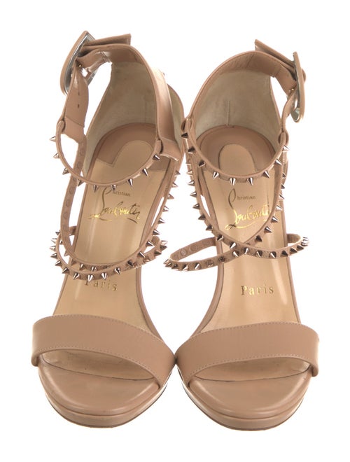 Christian Louboutin Leather Studded Accents Sandals