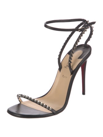 Christian Louboutin Spike Accents Leather Sandals