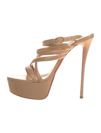 Christian Louboutin Leather Cutout Accent Slides