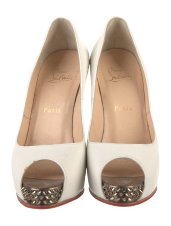 Christian Louboutin Spike Accents Leather Pumps