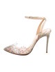 Christian Louboutin PVC Crystal Embellishments Slingback Pumps