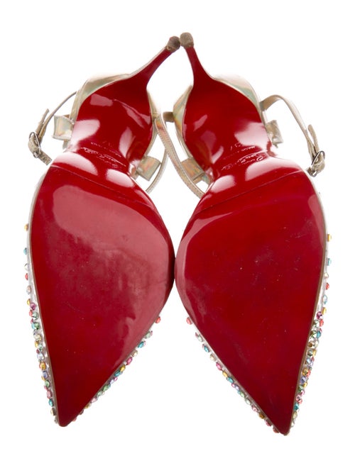 Christian Louboutin PVC Crystal Embellishments Slingback Pumps