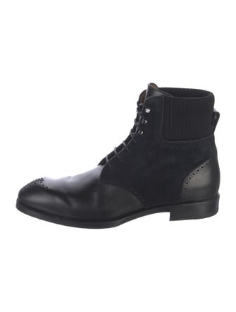 Christian Louboutin Leather Lace-Up Boots