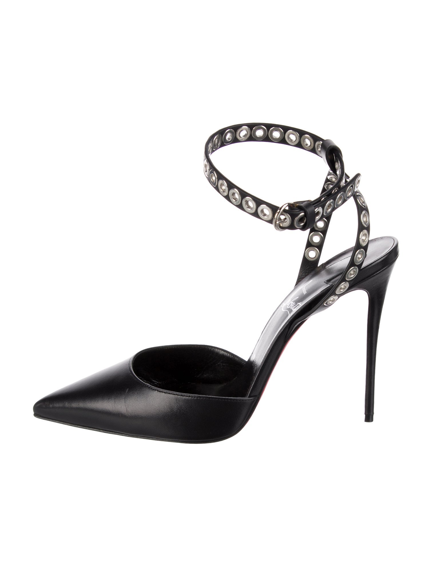 Christian Louboutin Leather Eyelet Trim D'Orsay Pumps