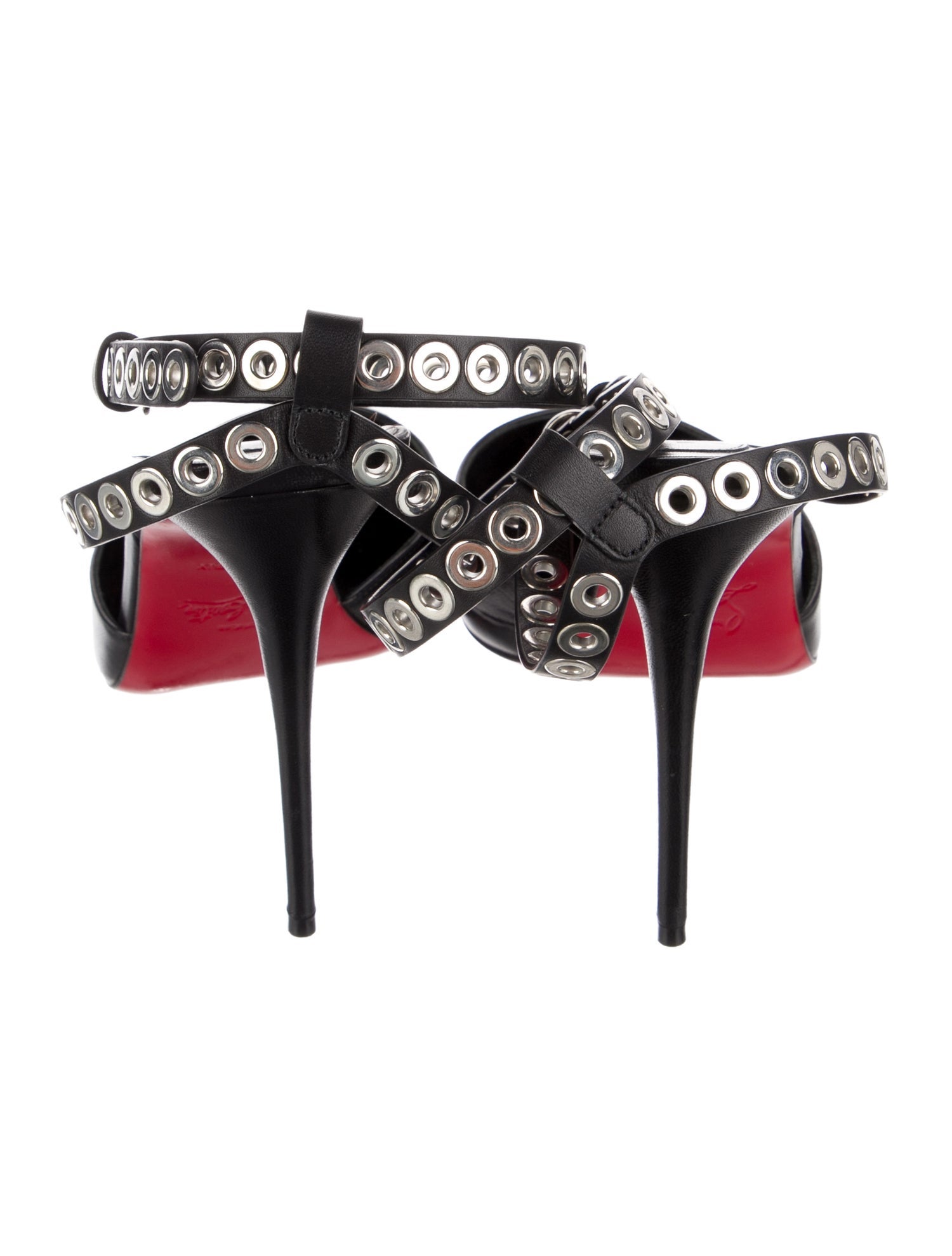 Christian Louboutin Leather Eyelet Trim D'Orsay Pumps