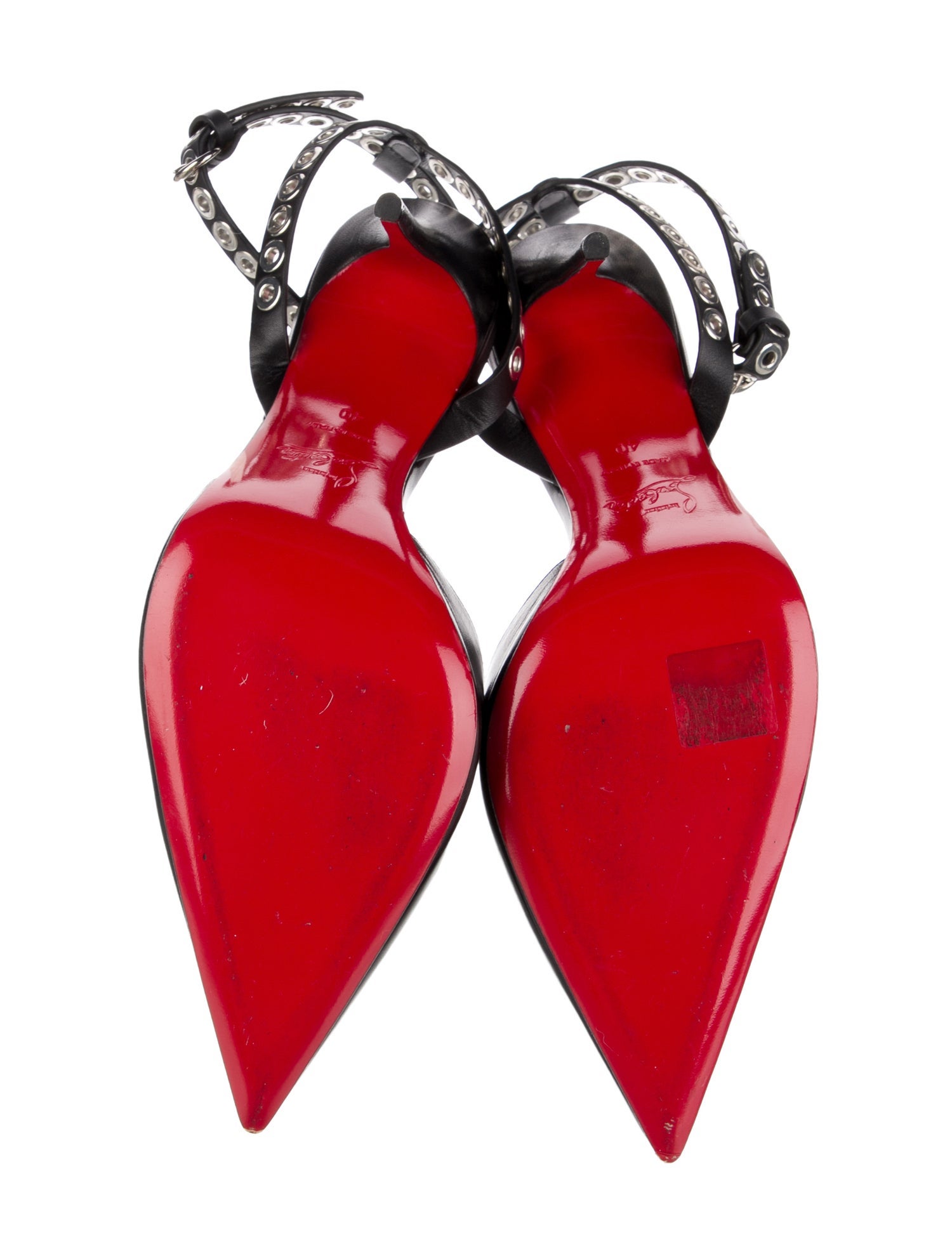 Christian Louboutin Leather Eyelet Trim D'Orsay Pumps