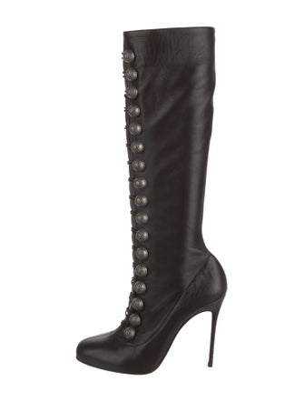 Christian Louboutin Leather Lace-Up Boots