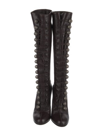 Christian Louboutin Leather Lace-Up Boots