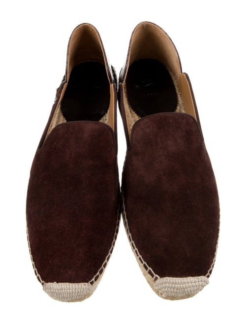 Christian Louboutin Suede Whipstitch Trim Espadrilles