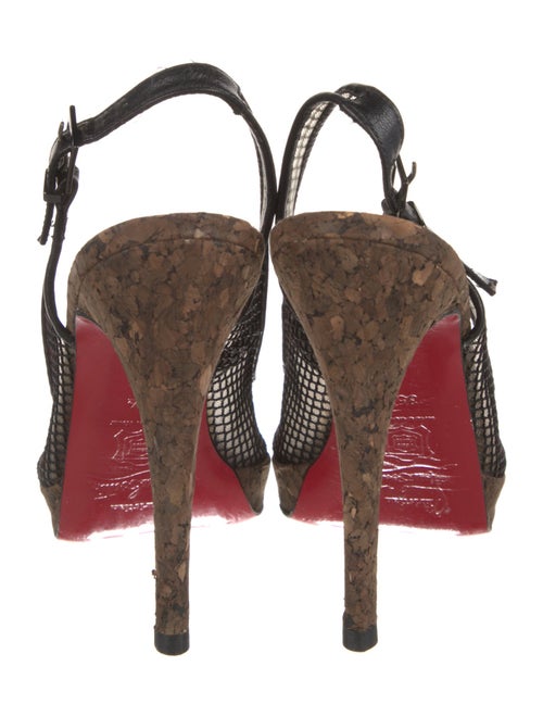 Christian Louboutin Mesh Colorblock Pattern Slingback Pumps