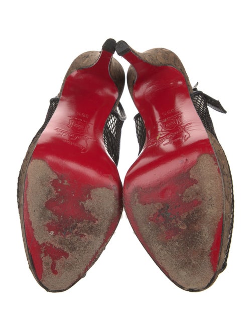 Christian Louboutin Mesh Colorblock Pattern Slingback Pumps