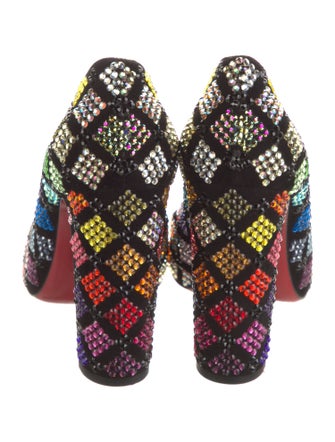 Christian Louboutin Suede Crystal Embellishments Pumps