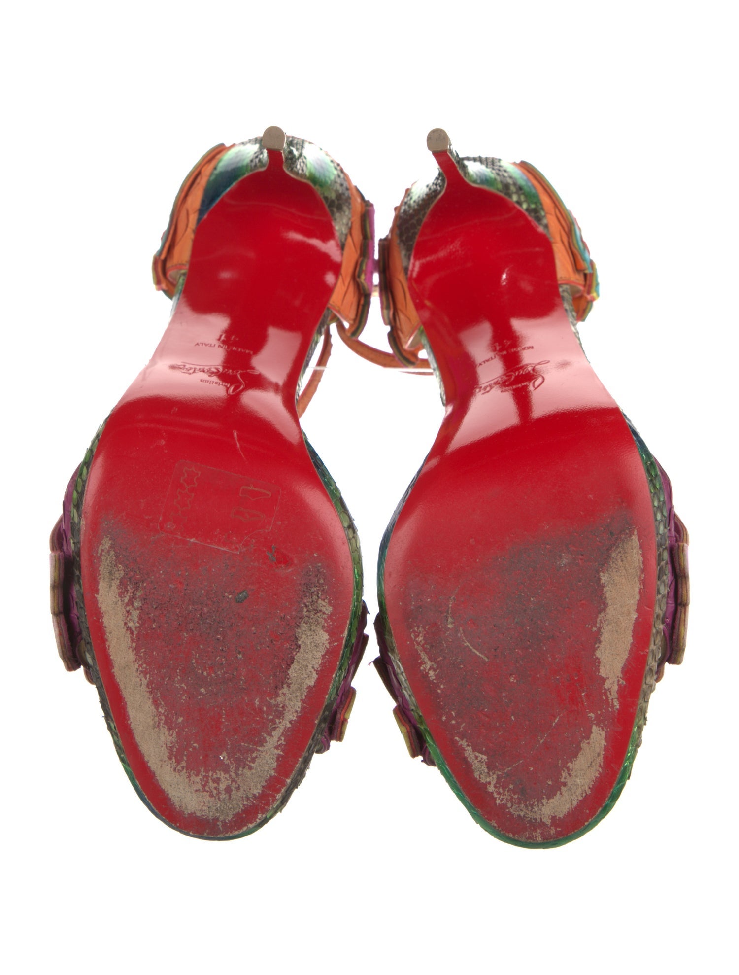 Christian Louboutin Leather Floral Print Sandals