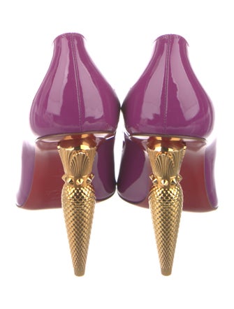 Christian Louboutin Patent Leather Scalloped Accent Pumps