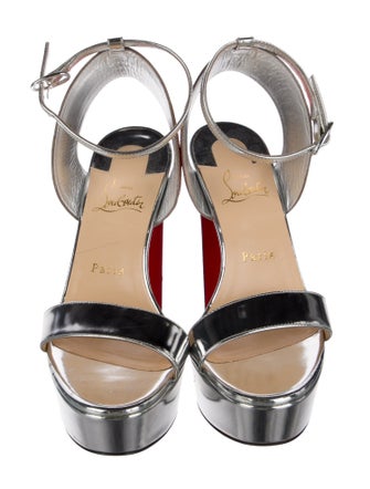 Christian Louboutin Patent Leather Colorblock Pattern Sandals
