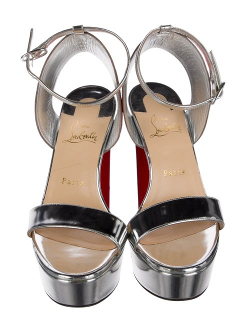 Christian Louboutin Patent Leather Colorblock Pattern Sandals