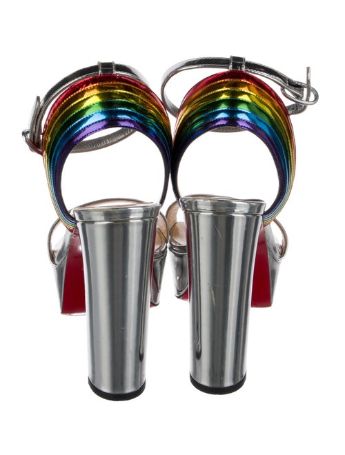 Christian Louboutin Patent Leather Colorblock Pattern Sandals