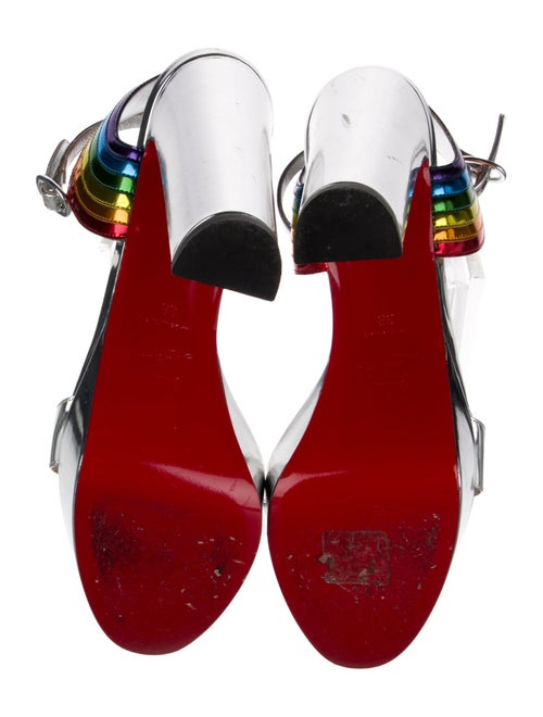 Christian Louboutin Patent Leather Colorblock Pattern Sandals