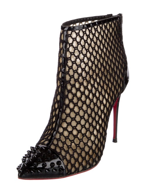 Christian Louboutin Spike Accents Mesh Boots