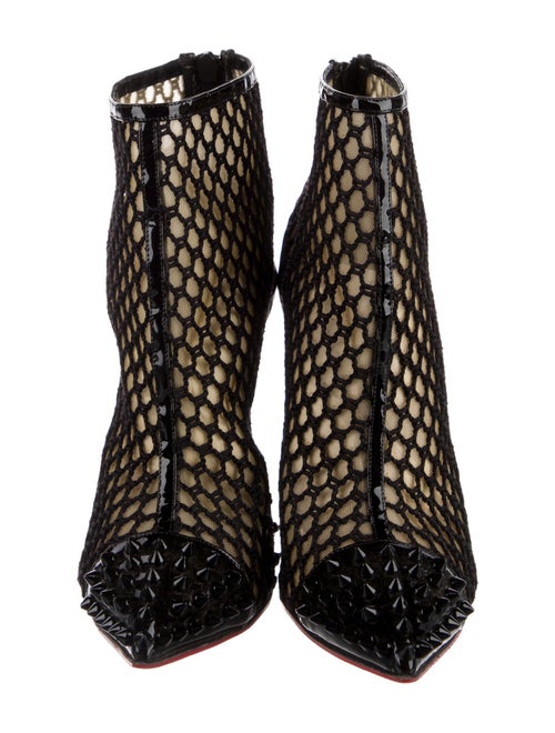 Christian Louboutin Spike Accents Mesh Boots