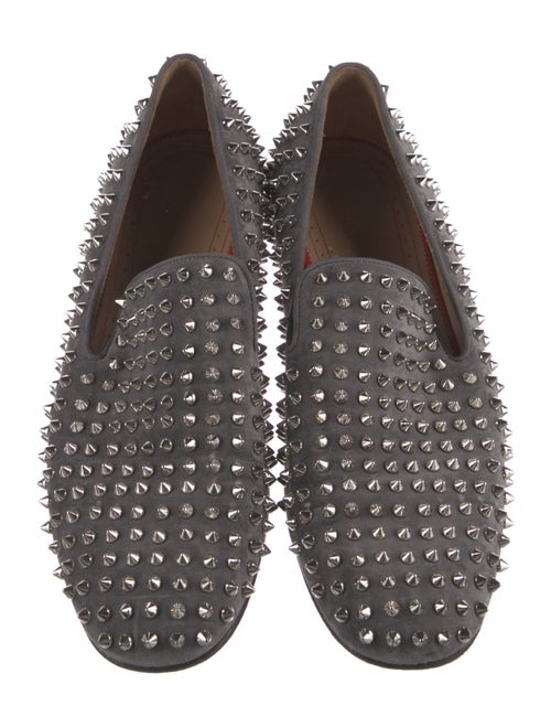 Christian Louboutin Spike Accents Suede Loafers