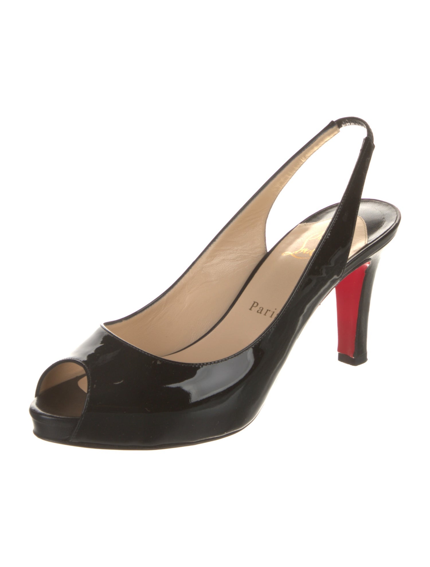 Christian Louboutin Patent Leather Slingback Pumps