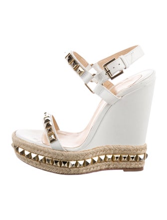 Christian Louboutin Leather Studded Accents Slingback Pumps