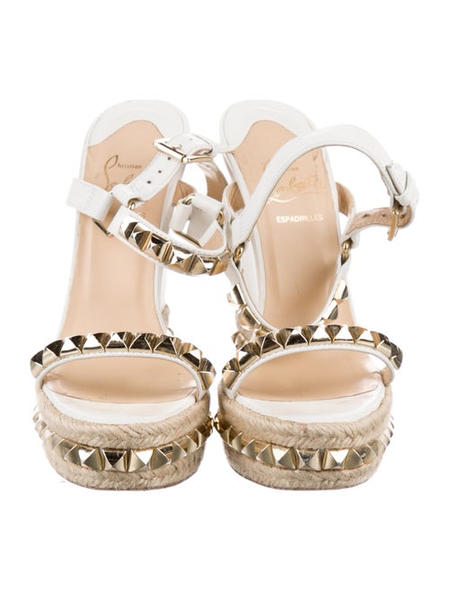 Christian Louboutin Leather Studded Accents Slingback Pumps