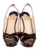 Christian Louboutin Patent Leather Animal Print Slingback Sandals