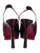 Christian Louboutin Patent Leather Animal Print Slingback Sandals
