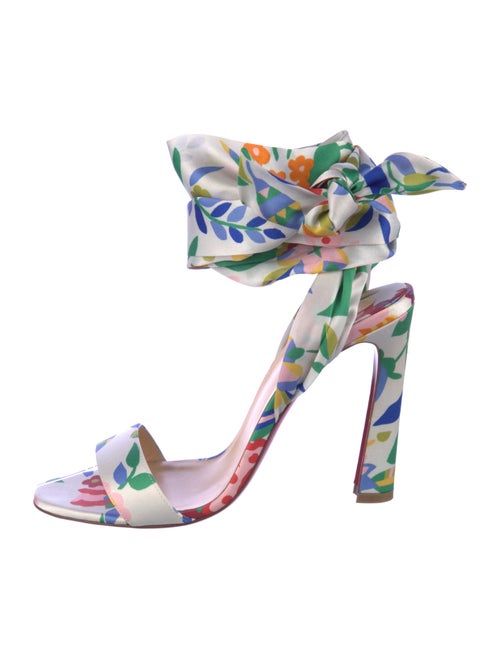 Christian Louboutin Satin Floral Print Sandals