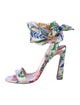 Christian Louboutin Satin Floral Print Sandals