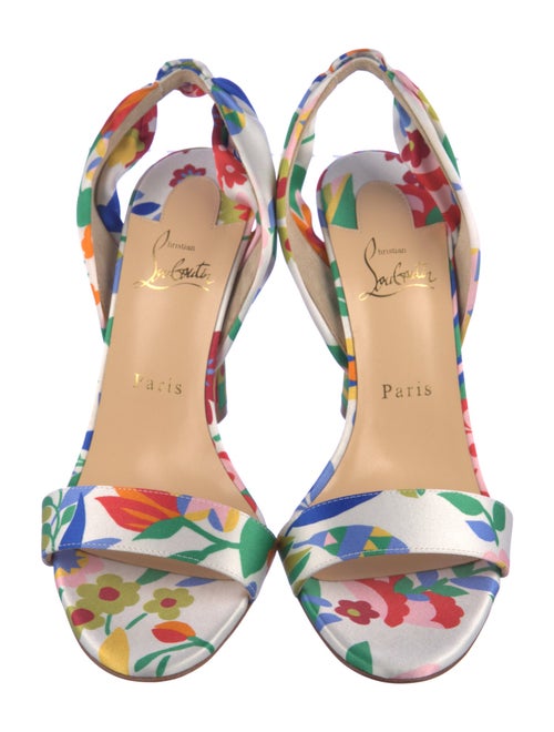 Christian Louboutin Satin Floral Print Sandals