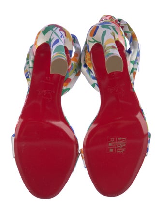 Christian Louboutin Satin Floral Print Sandals