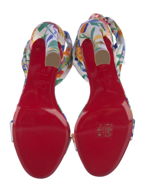 Christian Louboutin Satin Floral Print Sandals