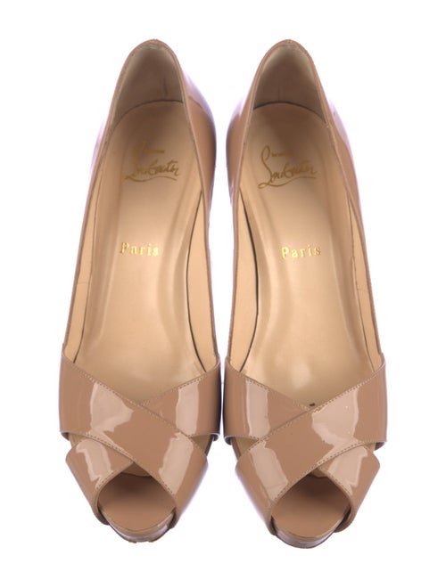 Christian Louboutin Patent Leather Cutout Accent Pumps