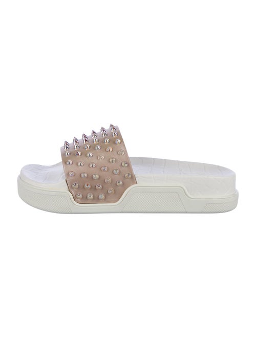 Christian Louboutin Spike Accents Leather Slides