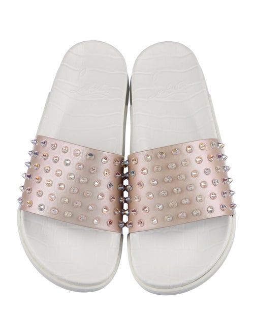 Christian Louboutin Spike Accents Leather Slides