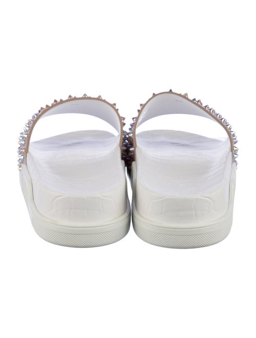 Christian Louboutin Spike Accents Leather Slides