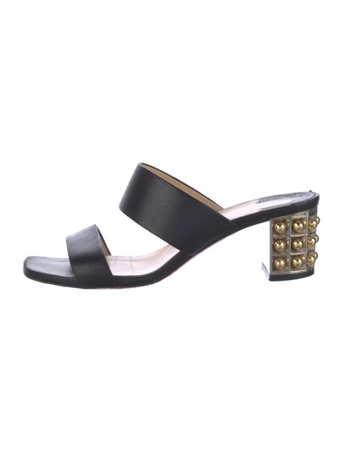 Christian Louboutin Leather Studded Accents Slides