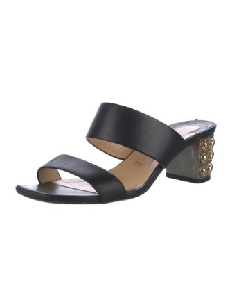 Christian Louboutin Leather Studded Accents Slides