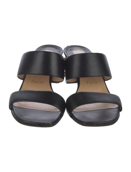 Christian Louboutin Leather Studded Accents Slides