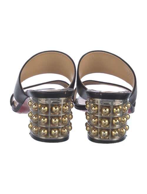 Christian Louboutin Leather Studded Accents Slides