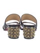 Christian Louboutin Leather Studded Accents Slides
