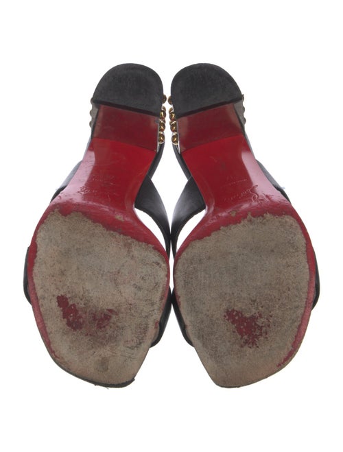 Christian Louboutin Leather Studded Accents Slides