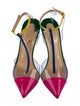 Christian Louboutin Patent Leather Colorblock Pattern T-Strap Pumps