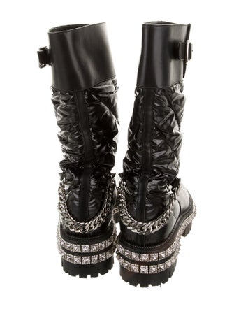 Christian Louboutin Spike Accents Nylon Rain Boots