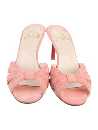 Christian Louboutin Suede Lasercut Accents Slides