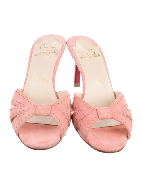 Christian Louboutin Suede Lasercut Accents Slides